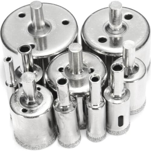 10pcs Diamond Hole Saw Set Tile Ceramic Glass Porcelain Marble 5mm-22mm Hole Saw Drill Bit