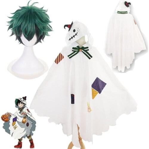 Anime Boku No My Hero Academia Midoriya Izuku Cosplay Costumes Cloak Cape Wigs for Halloween Carnival Christmas Party Free Ship