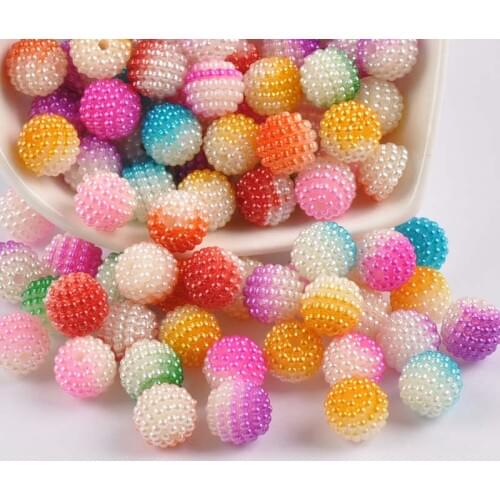 50pcs about 10mm Blend Color Imitation Pearl Beads Round Beads Fit Europe Beads Jewelry making YKL0613X