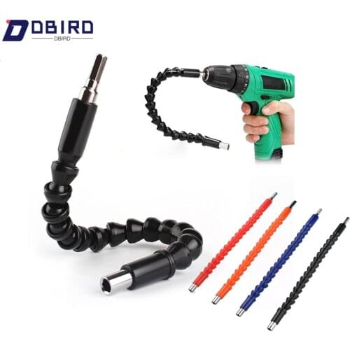 DBIRD Tools 4-colors 295mm Flexible Shaft Bits Extention Screwdriver Bit Holder Connect Link Electronics Drill 1/4" Hex Shank