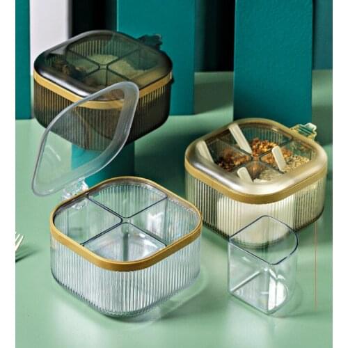 Household kitchen dustproof and antifouling combination set salt sugar monosodium glutamate supplies condiment box J05