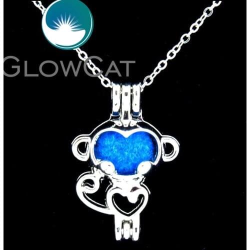 GLOWCAT LL70 Cute Animal Monkey Beads Cage Aromatherapy Finding Perfume Diffuser Pearl Cage Locket Jewelry Supplies