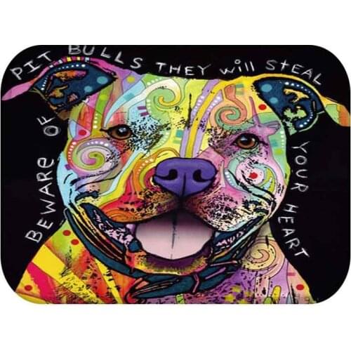 Hongbo New Cartoon Style Lovely Dog Painting Dogs Print Colorful Portrait Carpets Anti-slip Floor Mat Outdoor Rugs Animal Front