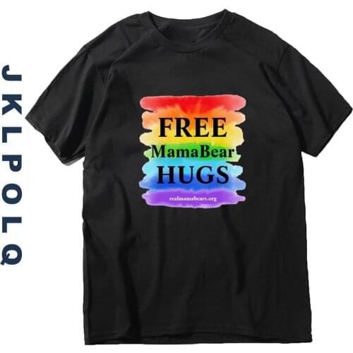 JKLPOLQ Men T-Shirt Unisex Free Mama Bear Hugs Printing Oversize Casual Short-Sleeved Tees Eu Size XS-3XL