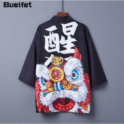 Japanese Harajuku Kimono Cardigan Japanese Style Traditional Haori Boulse Samurai Cardigan Costume Yukata Cosplay Asian Clothes