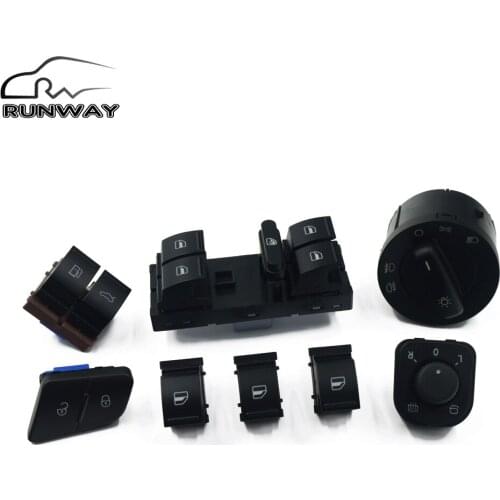 Fuel Tank Door Power Mirror Headlight Window Trunk Switch Button For Volkswagen VW Passat B6 CC 8PCS 1K0 941 431Q 1K4959857B