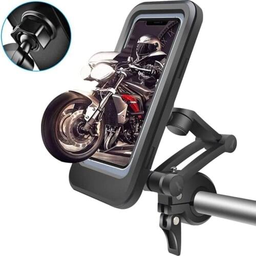 Bike Phone Mount, Waterproof Universal Cell Phone Holder Stand Anti-Shake for Motorcycle Bike Handlebars GPS
