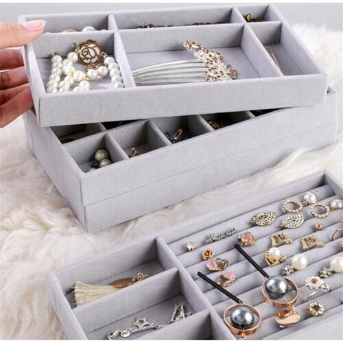 Jewelry Storage Tray Display Jewel Holder Stand Bracelet Necklace Ring Storage Box Showcase Drawer Jewelry Organizer Storage