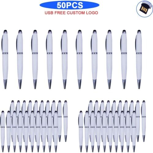 50pcs/lot 128GB 64GB Metal Ballpoint pen usb2.0 Pen Drive 32gb 16gb 8gb 4gb usb stick High Speed Pen drive for photography