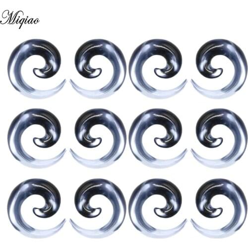 Miqiao 2 Pcs European and American Alternative Human Body Piercing Jewelry Two-color Acrylic Snail Ear Pinna