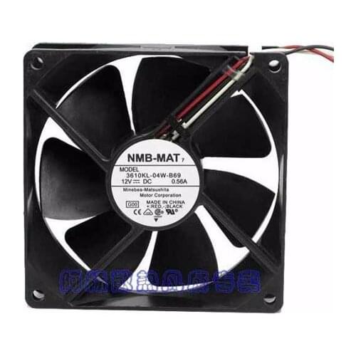NMB-MAT 3610KL-04W-B69 C58 DC 12V 0.56A 90x90x25mm Server Cooling Fan
