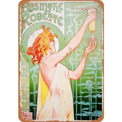 Tin Signs Metal Sign Absinthe Robette Holiday Vintage Poster Metal Plaques for Funny Wall Decoration Art Sign Gifts