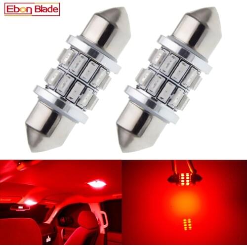 Pair RED 31mm 36mm 39mm 41mm C5W C10W Auto LED Festoon Interior Dome Map Reading Light License Plate Bulb Lamp Car Styling 12V