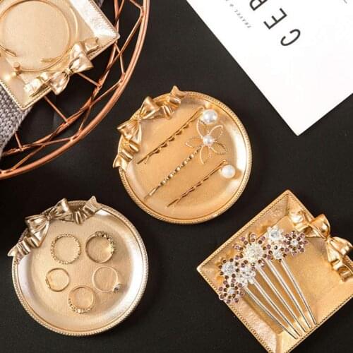 Lady Jewelry Storage Tray Earrings Ring Necklace Hairpin Trinket Storage Display Holder Household Decoration