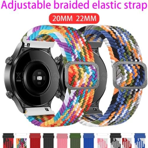 Elastic Straps For Huawei Watch GT/GT 2 46MM Pro Honor Magic Watchband Adjustable Braided Bracelets For TicWatch Pro Wristband