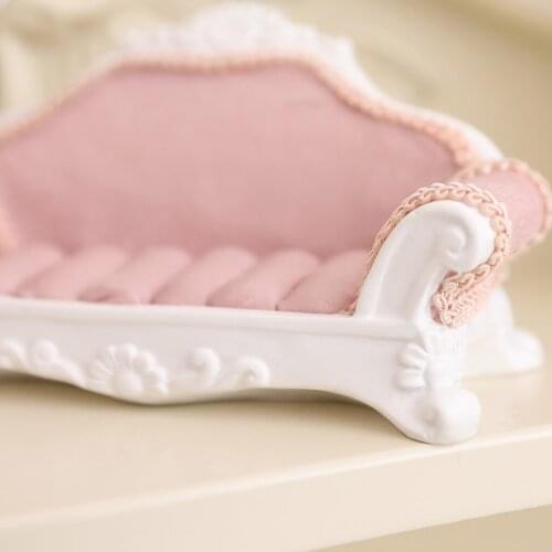 Pink Cute Sofa Shape Earrings Stud Jewelry Display Storage Showcase
