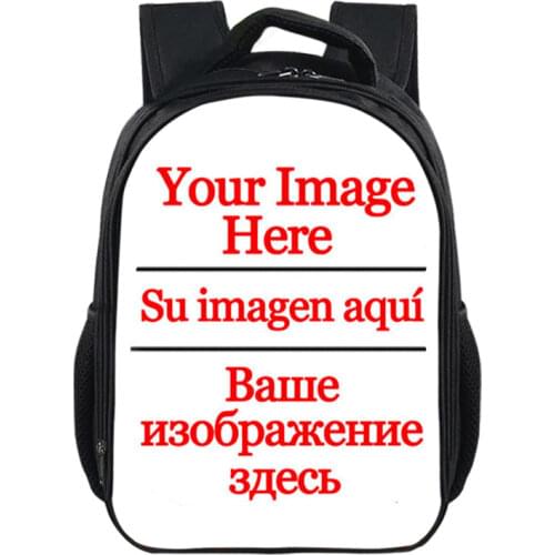13 Inch Custom Your Image Logo Name Backpack Boys Girls Children School Bags Kids Book Bag Pokemon Backpack Small Backpack