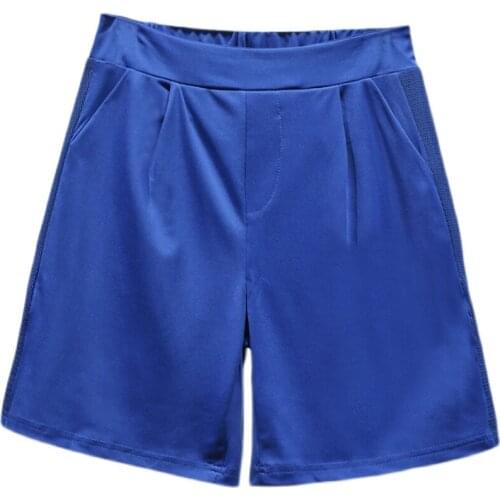 Elastic Waist Black Blue Plus Size 5Xl Large Fashion Zevity Basic High Waist Summer WomenS Casual Cycling Clothing Shorts 2021
