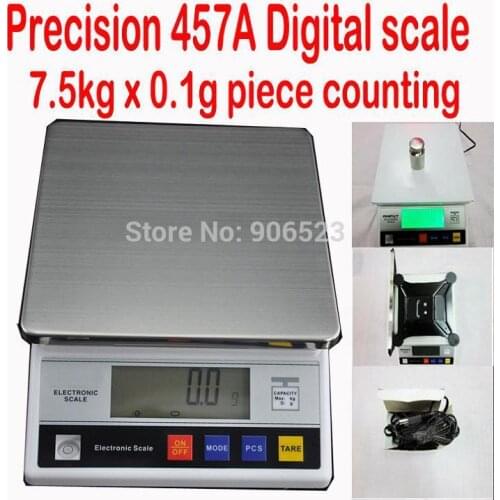 Accurate 7.5kgx0.1g Jewelry Gram Gold Gem Coin Balance Weight Digital Scale with Counting Function, Industrial Weighing Balance