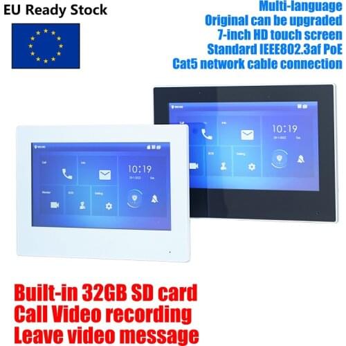 DH multi-language VTH2421FW-P 802.3af PoE 7inch Touch Indoor Monitor,IP doorbell Monitor, Video Intercom monitor,SIP version