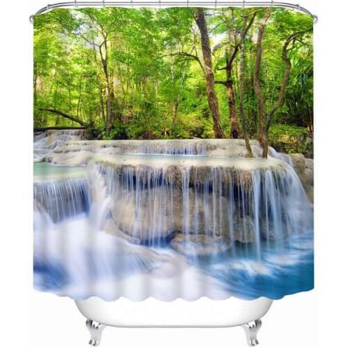 Beautiful landscape Pattern 3D Shower Curtain Polyester Fabric Waterproof Shower Curtain Eco-Friendly Bathroom Curtain Home