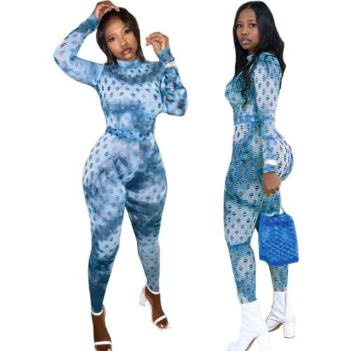 Sexy Birthday Outfit Women Fishnet Hollow Out Long Sleeve 2 Pieces Set Matching Sets Club Party Night Wear Turtleneck Clothing