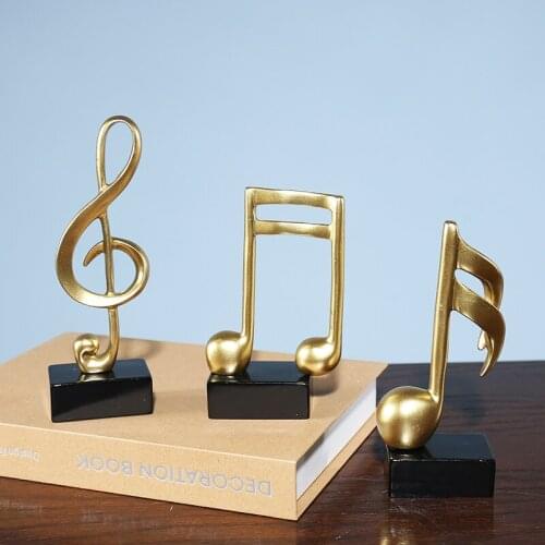 Art Gold Figurines Miniatures Luxury Note Resin Nordic Modern Creative Figurines Miniatures Handmade Decoracao Home Decor DG50FM