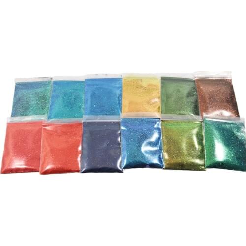 100g/bag Chameleon Nail Glitter Powder Mirror Auroras Effect Nail Art 12 Colors Chrome Pigment DIY Design Decoration Dust #EFD5