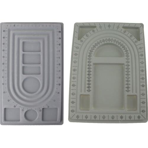 2 Pieces Loose Bead Bracelet Necklace Beading Board Organizer Tray Design Tools