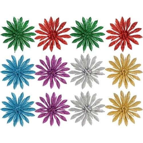 2 Bags Christmas Glitters Simulated Flowers Office Decorative Fake Flowers