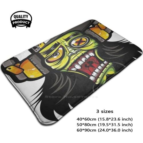 Graffiti Skull 3 Sizes Home Rug Room Carpet Graffiti Skull Cool Funny Punk Stencil Skeleton Halloween Hipster Street Goth Retro