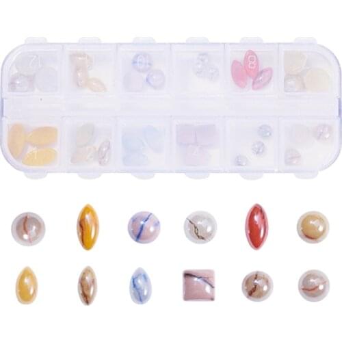 Q1QD 12 Grids 3D Nail Art Decorations Multi-Shape Professional Nails Ornaments Manicure Decor DIY Crafts Accessories for Salon