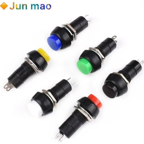 6pcs 12mm PBS-11A self-locking round small button switch PBS-11B without lock 3A 250V