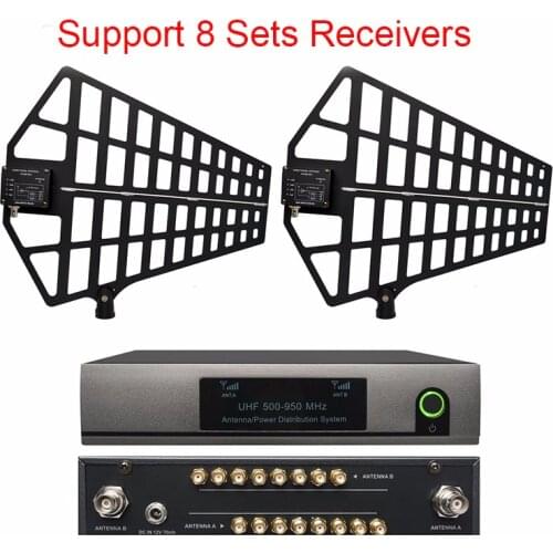 8 Channel Antenna Distribution System /Antenna Splitter support 8 Sets Receivers 500-950Mhz for uhf wireless microphone