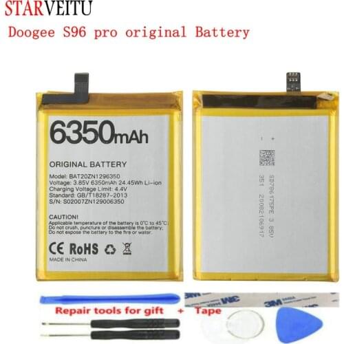 STARVEITU for DOOGEE S96 Pro Original Battery 6350mAh 6.22'' Helio Octa Core Rugged Mobile Phone Rechargeable LiIon Batteries