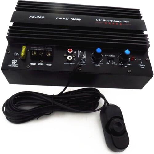 12V 1000W Car Audio Amplifier 12inch Car Subwoofer Amplifier Board With Installation Box Mono pure bass amplifier