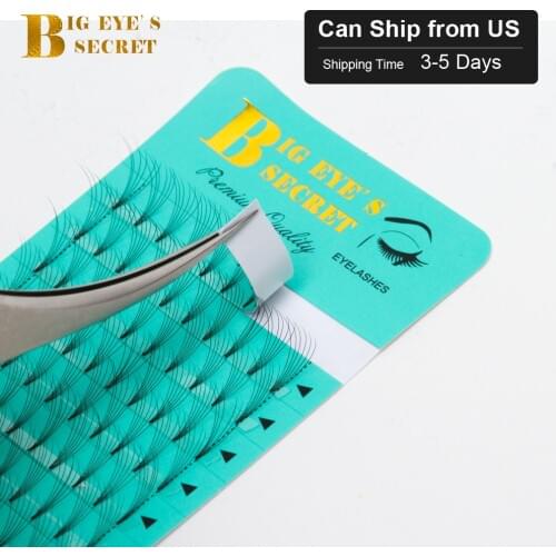 Big Eyes Secret 6D Premade Fans SHIP FROM US Short Stem Pre Made Volume fans Faux Mink Lashes Eyelash Extension