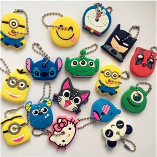 5 PCS Cartoon Key Case Lovely Soft Silicone Protective Dust Cover For Key Control Holder Organizer Home Accessories Supplies