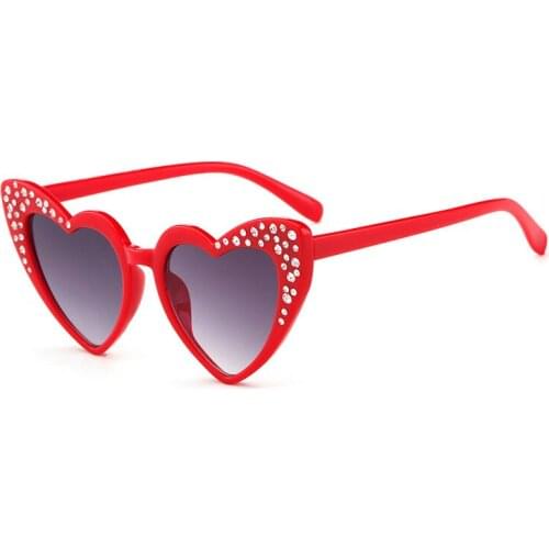 Kids eart Sunglasses Boys Girls Rhinestone Love Eyewear Baby Sun Glasses Gift For Children eart Glasses T1