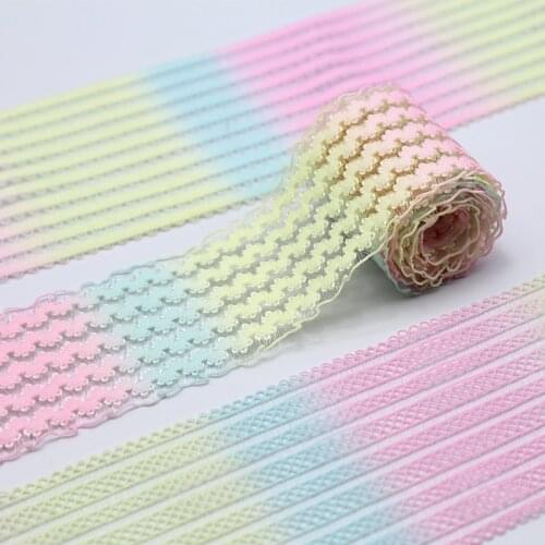 Rainbow Fish lace Elastic Ribbon Clothing Bags Trousers Elastic Webbing 5CM DIY Sewing Accessories rubber band