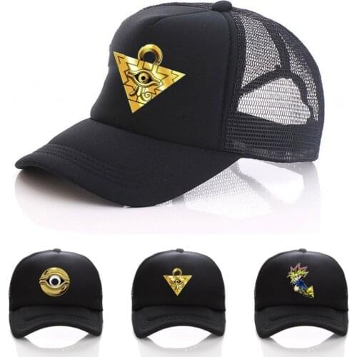 Game anime Yu-Gi-Oh hat Curved Caps women men Summer Mesh hat Snapback Mesh Cap Outdoor Sport Trucker hat