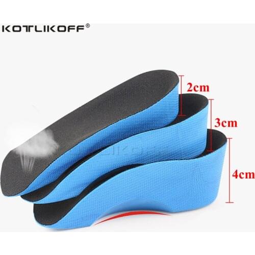 KOTLIKOFF Height Increase Insole 2/3/4cm Height Lift Shoe Heel Cushion Insert Taller Heel Pad Elevator insoles Foot Pads Unisex