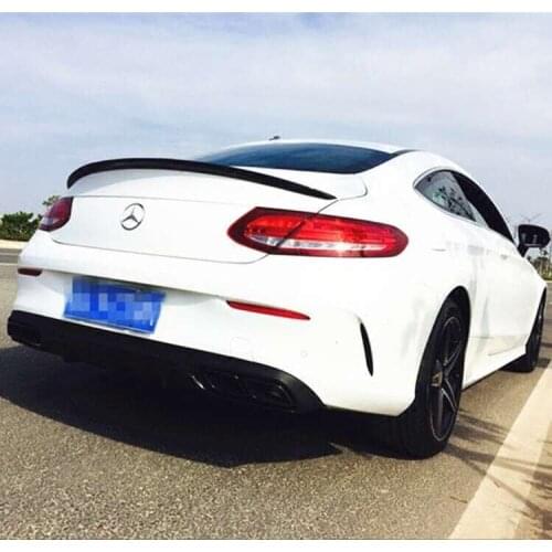 ForFor Mercedes W205 Spoiler 4-Door Sedan C63 C180 C200 C250 C260 ABS Plastic Tail Wing Unpainted Primer Color for benz w205