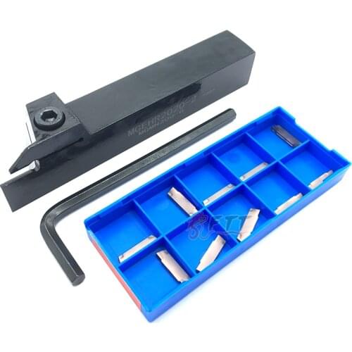 MGEHR2020 Holder with MGMN200 Insert External Grooving Tool and Carbide Inserts grooving Cutter PlatesWrench Lathe Turning Tool