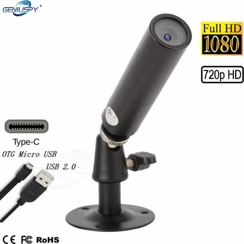 USB Type-C OTG Mini Bullet USB Camera 1080P 720P USB 2.0 Miniature Camera For Industry Testing Android Equipment Helmet Police