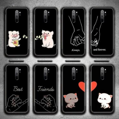 Cartoon BFF Always And Forever Best Friends Phone Case for Redmi 9A 9 8A 7 6 6A Note 9 8 8T Pro Max K20 K30 Pro