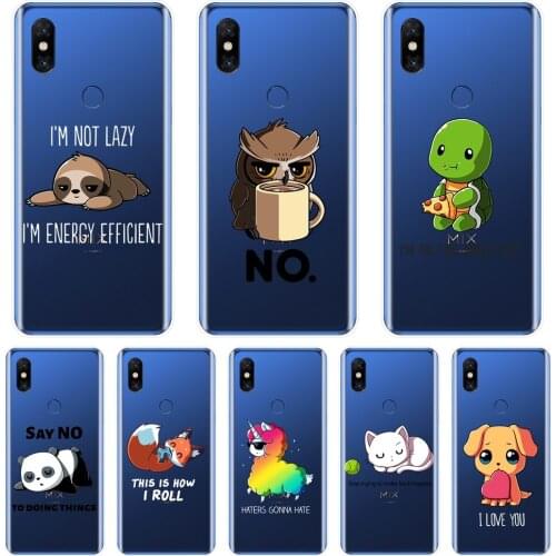 Soft TPU Case For Xiaomi Mi Mix 1 2 2S 3 Case Ultra thin Quotes Dog Cat Silicone Phone Cases For Xiaomi Mi Max Note 1 2 3 Cover