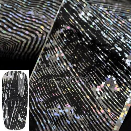 Laser Fingerprint Style Nail Art Transfer Foil Paper Tip Sticker Nails Craft Decoration New Fashion Design GL68