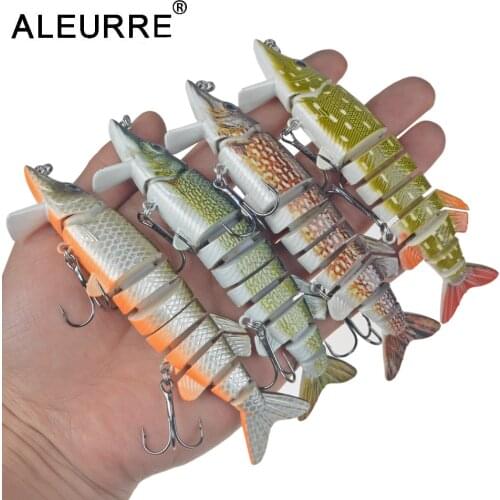 ALEURRE 1PCS Swimmbait jointed Fishing Lure 8 Sections Wobblers Pike Baits 125mm/20g Long Shot Pesca isca artificial