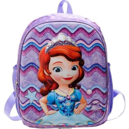 Disney Grade 1-6 Boys Backpack Cartoon Sofia Schoolbag Waterproof Backpack For Children Large Capacity Schoolbag